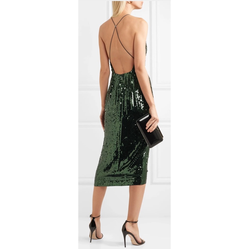 Jason Wu Black sequined georgette midi dress SZ 6 - Picture 4 of 15